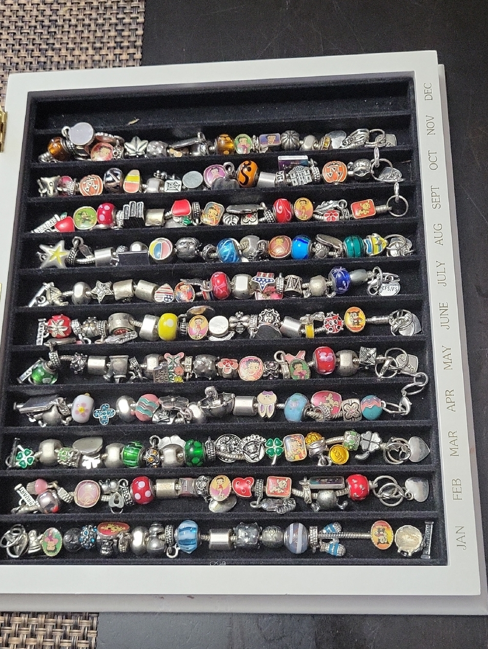 Pandora-Style Multi-Color Charm Bracelet Collection